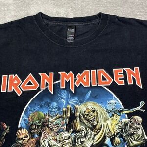 Vtg Iron Maiden Band Spell-out Graphic Men's Shirt M Black Rock‎ Music